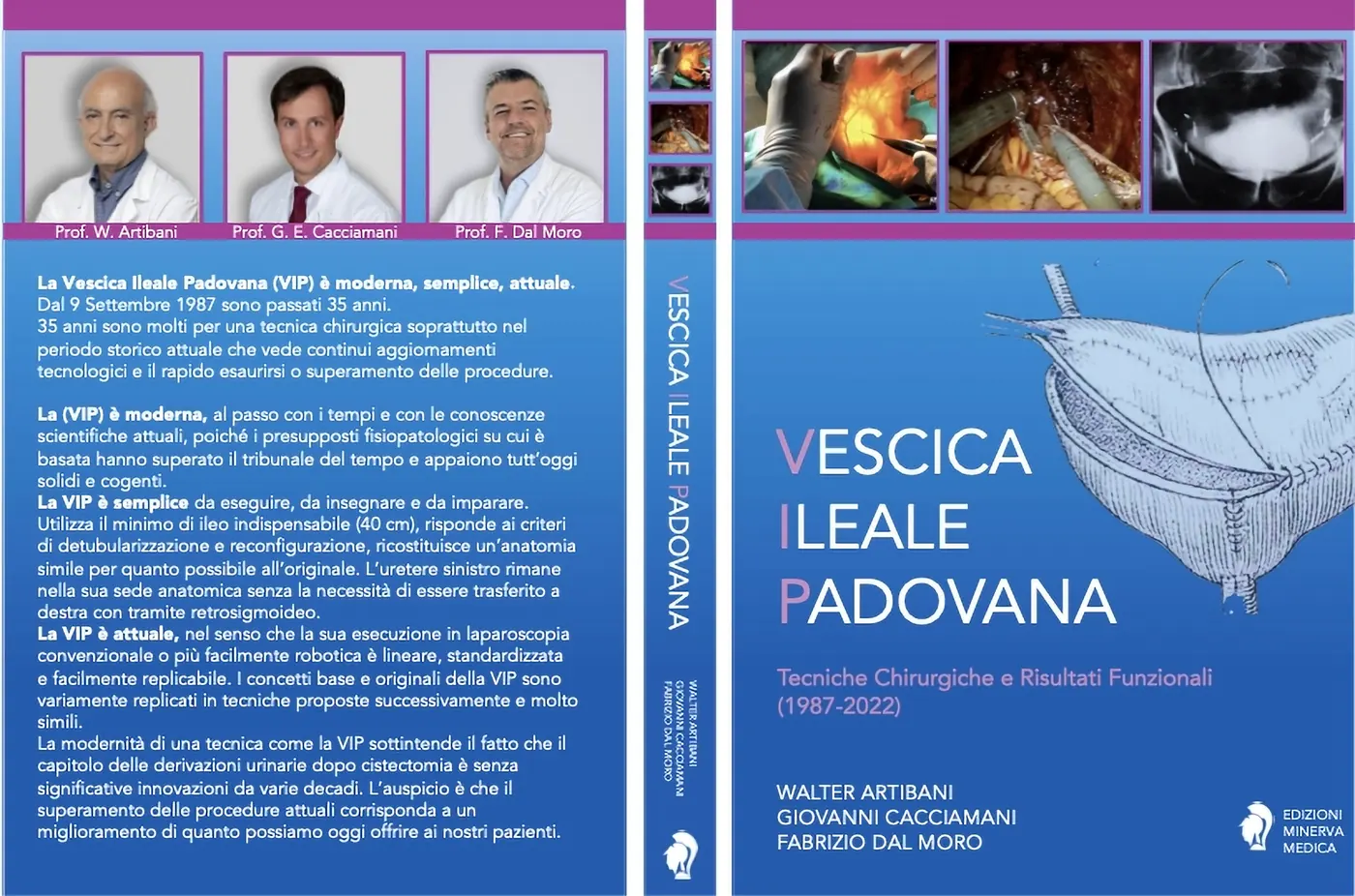 Front and back cover of the book La Vescica Ileale Padovana by Artibani, Cacciamani and Dal Moro
