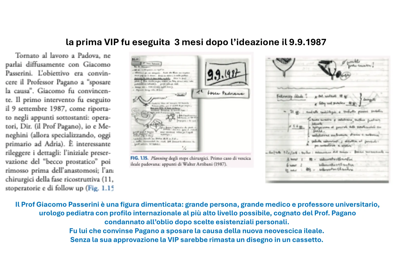 Page 10: The first operation on 9 September 1987 and Prof. Giacomo Passerini